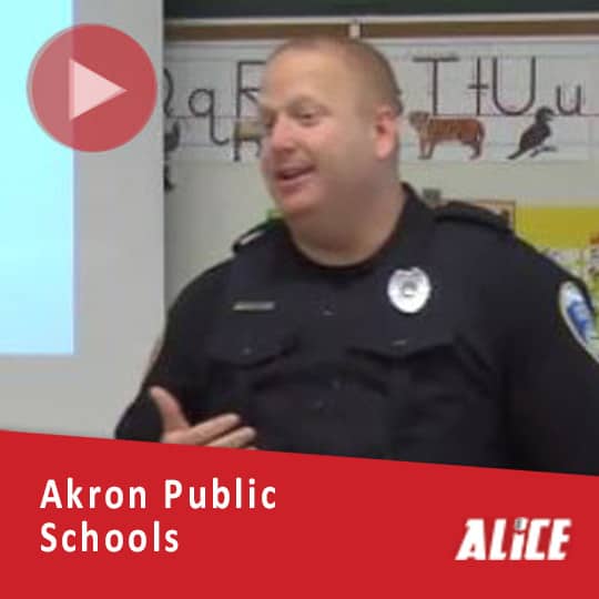 Law Enforcement explains ALICE Training for elementary students in the event of an active shooter event
